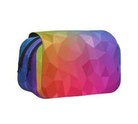 Poligonal Multicolor Que Consta de triángulos y arcoíris Estuche para lápices portátil con Doble Concha y Cremallera