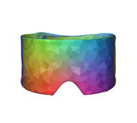 Poligonal multicolor que consta de triángulos y arcoíris,Máscara para ojos con bloqueo de luz y protección ocular completa para dormir, orejeras y ojos.