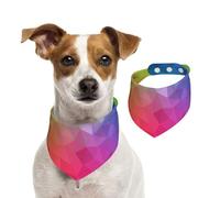 Poligonal Multicolor Que Consta de triángulos y arcoíris,Pañuelos de algodón para Perros, Bufandas Ajustables para Mascotas,S