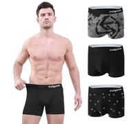 Poligono Calzoncillos Boxer Algodon Pack de 3 Para Hombre, Elástico Con Estampado, Transpirables y Cómodos (Mezcla B, 4XL)