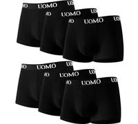 Poligono Calzoncillos Hombre Boxer Algodón, Boxer Hombre Pack 6, Calzoncillos Cómodo, Transpirable, Elástico, Hipoalergénico,Resistente (6 Negro, S)
