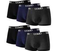 Poligono Calzoncillos Hombre Boxer Algodón, Boxer Hombre Pack 6, Calzoncillos Cómodo, Transpirable, Elástico, Hipoalergénico,Resistente (2 Negros, 2 Azules, 2 Grises, 3XL)