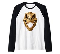 Polígono geométrico de Calavera de Dinosaurio bajo polivinílico T-Rex Camiseta Manga Raglan