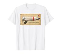 Polikarpov I-16 Avión de la Guerra Civil Española Camiseta gráfica económica, Hombre, Blanco, L