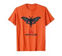 Polilla a una Llama: atracción Nocturna mística Camiseta, Hombre, Naranja, S