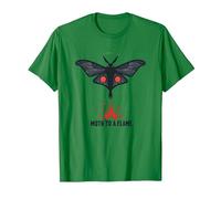 Polilla a una Llama: atracción Nocturna mística Camiseta, Hombre, Verde Kelly, M