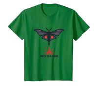 Polilla a una Llama: atracción Nocturna mística Camiseta, Niños, Verde Kelly, 6 años