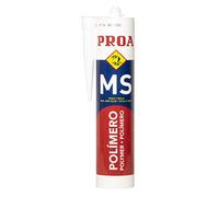 POLIMERO MS. Sellador multiusos. Valido para superficies humedas. Repintable. PROA.. Blanco. 290 ML.