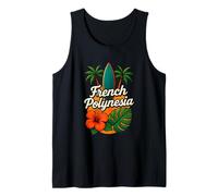 Polinesia Francesa Moorea Bora Bora Tahiti Hibiscus Surf Tee Camiseta sin Mangas