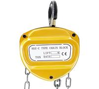 Polipasto de cadena de 2 toneladas, resistente al óxido, bloque de cadena de mano de 10 pies/20 pies/6 m de elevación con ganchos dobles para levantar objetos pesados y tirar de una capacidad de 0,5/1