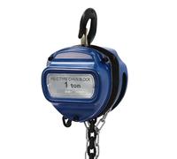 Polipasto de Cadena Manual, 1 T Polipasto de Cadena con Gancho de Bloque de 360° Altura de Elevación 4m, Acero Aleado G80 Guía de Cadena con Freno de Doble Trinquete, 6mm Diámetro (Azul)