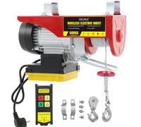 Polipasto Eléctrico 600 kg, 1200 W, Altura de Elevación 12 m, Velocidad 10m/min, Motor de Cobre Puro, Cabrestante Eléctrico con Control Remoto de Cable, para Talleres y Almacenes