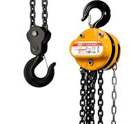 Polipasto manual, capacidad de 3 toneladas, cadena de manganeso G80, carcasa de acero de aleación, polipasto de bloque de 20 pies para uso en fábrica, garaje y minería