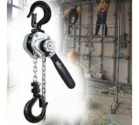 Polipasto manual de cadena de aleación de aluminio, bloque de mano resistente con gancho de acero al manganeso y cadena para levantar, tirar y aparejar, capacidad de 1 tonelada