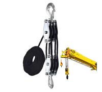 Polipasto Polea Cuerda - Bloque Resistente 2200 Lb, Cable 3/8 Elevación de Potencia 5:1, Herramienta Multifuncional Antirotura, Accesorio Construcción Ganadería Seguridad | Equipo Profesional