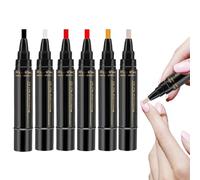Polish Pens, Fine Tip Applicator, Precise Fingernail Drawing, Six Piece Cosmetic Pack, Practice Manicure Equipment, Women Students Spring Summer Halloween Gift, Assorted Colors Liquid