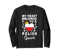 Polish Queen Polish Wife Girlfriend Poland Flag Manga Larga