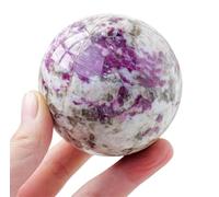 Polished Crystal Ball Feng Shui Ornaments Stone Sphere Gemstone Ball for Divination Photography Decoration,55-60mm