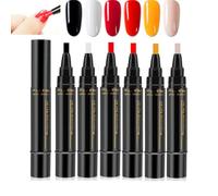 Polishey - Polishey Nail Polish Pens, Three in One Pencil Nail Polish, One Step Nail Gel Pen, Polishey Nail Polish Pen Set, Gel Polish Pens for Nail Art, No Need Base Top Coat (6pcs-a)