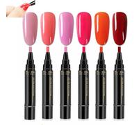 Polishey - Polishey Nail Polish Pens, Three in One Pencil Nail Polish, One Step Nail Gel Pen, Polishey Nail Polish Pen Set, Gel Polish Pens for Nail Art, No Need Base Top Coat (6pcs-d)