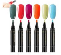 Polishey - Polishey Nail Polish Pens, Three in One Pencil Nail Polish, One Step Nail Gel Pen, Polishey Nail Polish Pen Set, Gel Polish Pens for Nail Art, No Need Base Top Coat (6pcs-f)