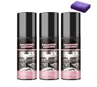 Polishing Cleaner Car Interior, Waterless Car Interior Detailer Cleaning Spray, Total Interior All Purpose Cleaner for Rubber, Leather (3PCS)