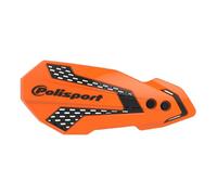 POLISPORT 8308200005 - Paramanos MX FLOW 1 punto de fijación MX-Style fabricado en plástico, kit de montaje incluido compatible con motocicletas KTM, GAS GAS, Husqvarna, Sherco en color naranja/negro
