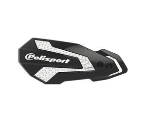 POLISPORT 8308200017 - Paramanos MX FLOW 1 punto de fijación MX-Style fabricado en plástico con kit de montaje incluido compatible con motocicletas Honda en color negro/blanco