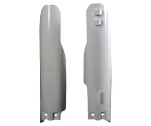 POLISPORT 8351100001 - Juego de protectores de horquilla fabricado en polipropileno resistente a los impactos sin herrajes compatible con motocicletas Suzuki en color blanco