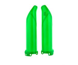 POLISPORT 8351800008 - Juego de protectores de horquilla fabricado en polipropileno resistente a los impactos sin herrajes compatible con motocicletas Kawasaki en color verde