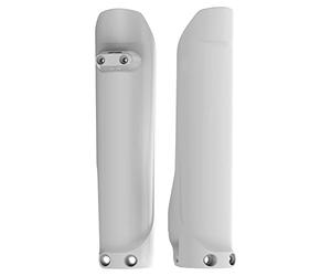 POLISPORT 8398900001 - Juego de protectores de horquilla fabricado en polipropileno resistente a los impactos sin herrajes compatible con motocicletas Husqvarna en color blanco