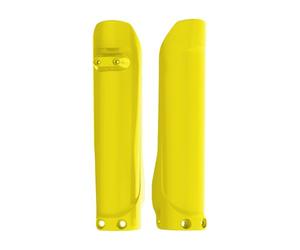 Polisport 8398900004 - Juego de Protectores de Horquilla Fabricado en Polipropileno Resistente a los Impactos sin herrajes Compatible con Motocicletas Husqvarna en Color Amarillo
