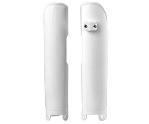 POLISPORT 8399000005 - Juego de protectores de horquilla fabricado en polipropileno resistente a los impactos sin herrajes compatible con motocicletas Sherco en color blanco