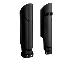 POLISPORT 8399300003 - Protector de horquilla envolvente completo fabricado en plástico resistente a los impactos con motocicletas KTM, HUSQVARNA, GAS GAS, SHERCO en color Negro