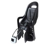 POLISPORT 8406000006 - Silla Trasera ecologica Groovy FF para Bicicleta con Ruedas de 26'' a 28'' Apta para niños con un Peso de 9 a 22Kg con Anclaje en el Cuadro en Color Negro/Gris Oscuro