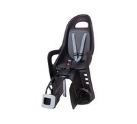 POLISPORT 8406000006 - Silla Trasera ecologica Groovy FF para Bicicleta con Ruedas de 26'' a 28'' Apta para niños con un Peso de 9 a 22Kg con Anclaje en el Cuadro en Color Negro/Gris Oscuro