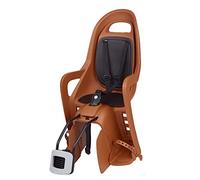 POLISPORT 8406000030 - Silla Trasera ecologica Groovy FF para Bicicleta con Ruedas de 26'' a 28'' Apta para niños con un Peso de 9 a 22Kg con Anclaje en el Cuadro en Color Marrón Caramelo/Negro