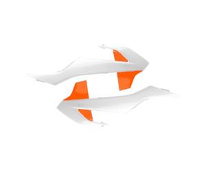 POLISPORT 8417900004 - Tapas de Radiador Resistentes y duraderas Compatible con Motocicletas KTM en Color Blanco/Naranja