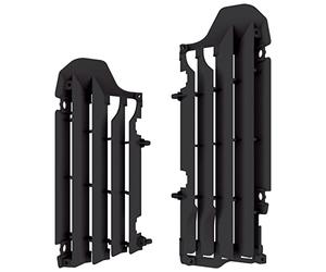 POLISPORT 8464800001 - Juego de protectores de radiador fabricado en polipropileno resistente y duradero sin herrajes compatible con motocicletas Suzuki en color negro