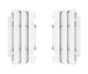 POLISPORT 8472500003 - Juego de protectores de radiador fabricado en polipropileno resistente y duradero sin herrajes compatible con motocicletas Kawasaki en color blanco