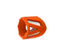 POLISPORT 8484000002 - Protector silenciador resistente grande de 34-40cm UNIVERSAL fabricado en acero inoxidable y silicona en color Naranja