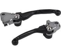 POLISPORT 8487200002 - Set de manetas abatibles irrompibles mecanizadas a partir de aluminio con adaptadores incluidos compatible con motocicletas HONDA en color Negro