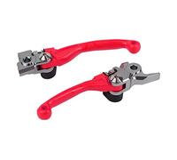 POLISPORT 8487200003 - Set de manetas abatibles irrompibles mecanizadas a partir de aluminio con adaptadores incluidos compatible con motocicletas HONDA en color Rojo