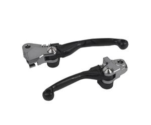 POLISPORT 8487200007 - Set de manetas abatibles irrompibles mecanizadas a partir de aluminio con adaptadores incluidos compatible con motocicletas HONDA en color Negro