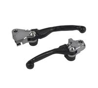 POLISPORT 8487200016 - Set de manetas abatibles irrompibles mecanizadas a partir de aluminio con adaptadores incluidos compatible con motocicletas KAWASAKI en color Negro