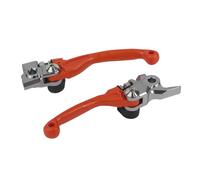 POLISPORT 8487200034 - Set de manetas abatibles irrompibles mecanizadas a partir de aluminio con adaptadores incluidos compatible con motocicletas KTM en color Naranja