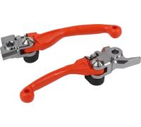 POLISPORT 8487200044 - Set de manetas abatibles irrompibles mecanizadas a partir de aluminio con adaptadores incluidos compatible con motocicletas KTM en color Naranja