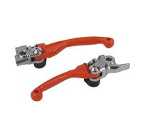POLISPORT 8487200044 - Set de manetas abatibles irrompibles mecanizadas a partir de aluminio con adaptadores incluidos compatible con motocicletas KTM en color Naranja