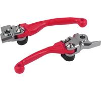POLISPORT 8487200053 - Set de manetas abatibles irrompibles mecanizadas a partir de aluminio con adaptadores incluidos compatible con motocicletas HONDA en color Rojo