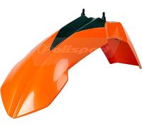 POLISPORT 8571500001 - Guardabarros delantero réplica OEM fabricado en plástico brillante duradero y resistente compatible con motocicletas KTM en color naranja